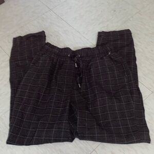 Ardene Plaid Fitted Pants With Drawstring Waist